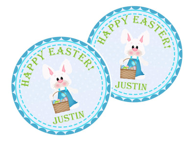 Boys Blue Easter Bunny Stickers
