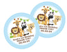 Boys Blue Safari Birthday Party Stickers or Favor Tags