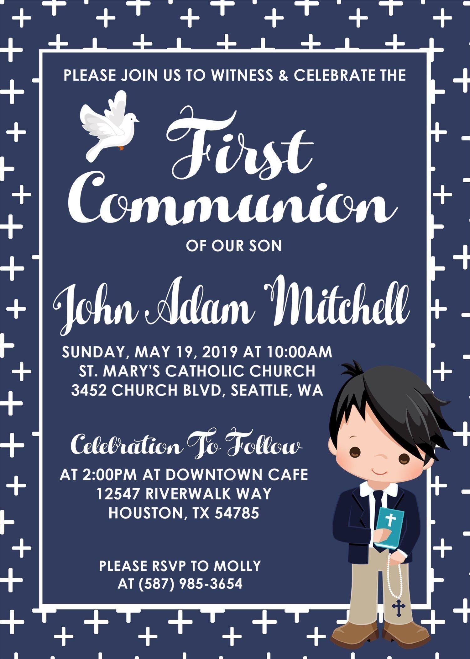 Boys First Communion Invitations