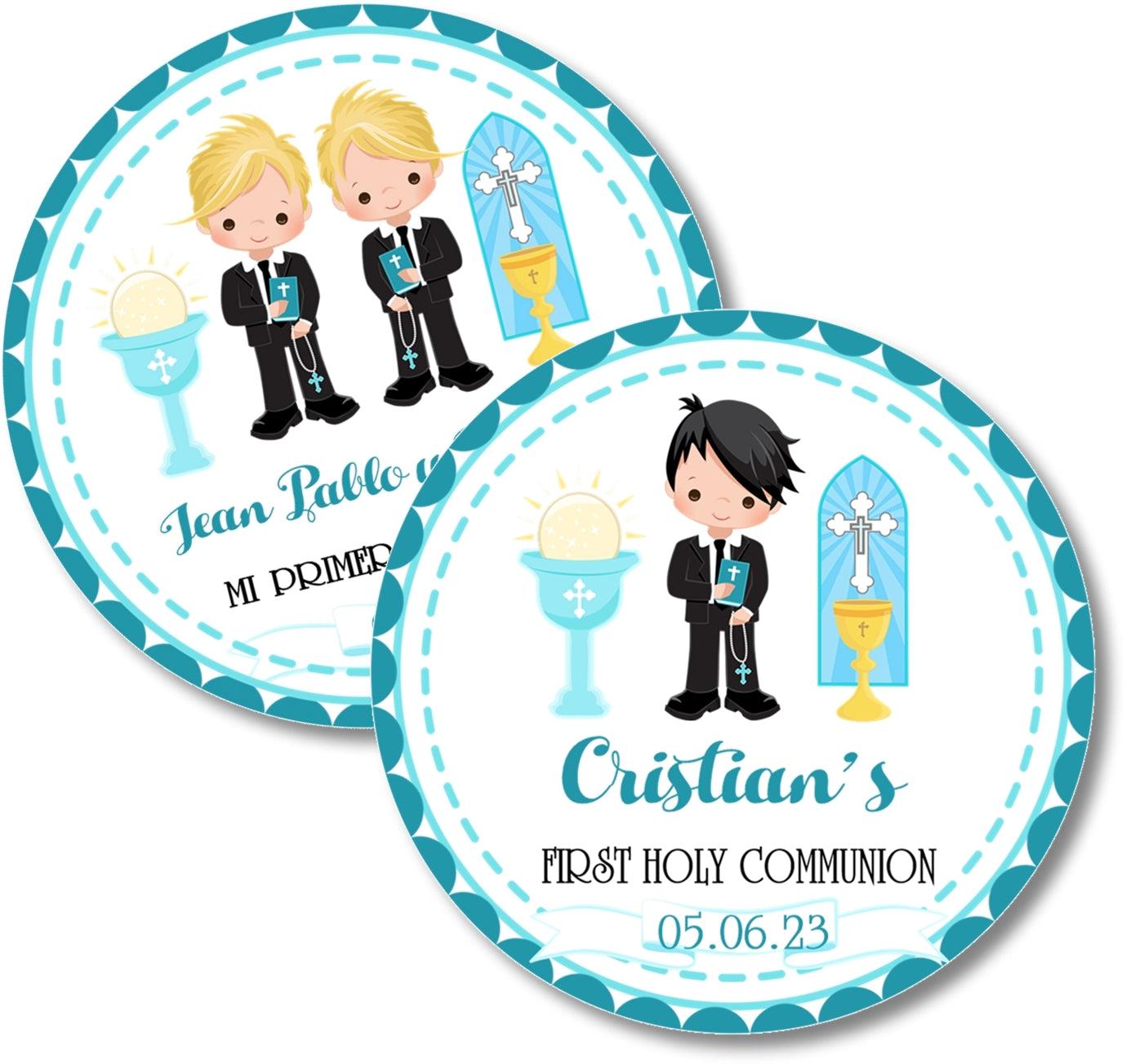 Boys First Communion Stickers Or Favor Tags