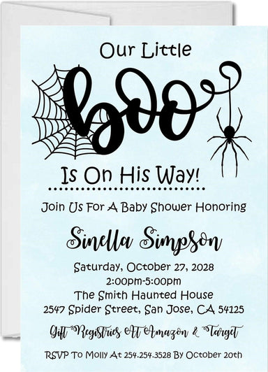 Boys Halloween Baby Shower Invitations