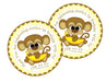 Boys Monkey 1st Birthday Party Stickers