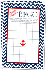 Boys Nautical Baby Shower Bingo Cards