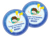 Boys Snorkeling Birthday Party Stickers or Favor Tags