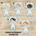 Boys Space Birthday Party Stickers