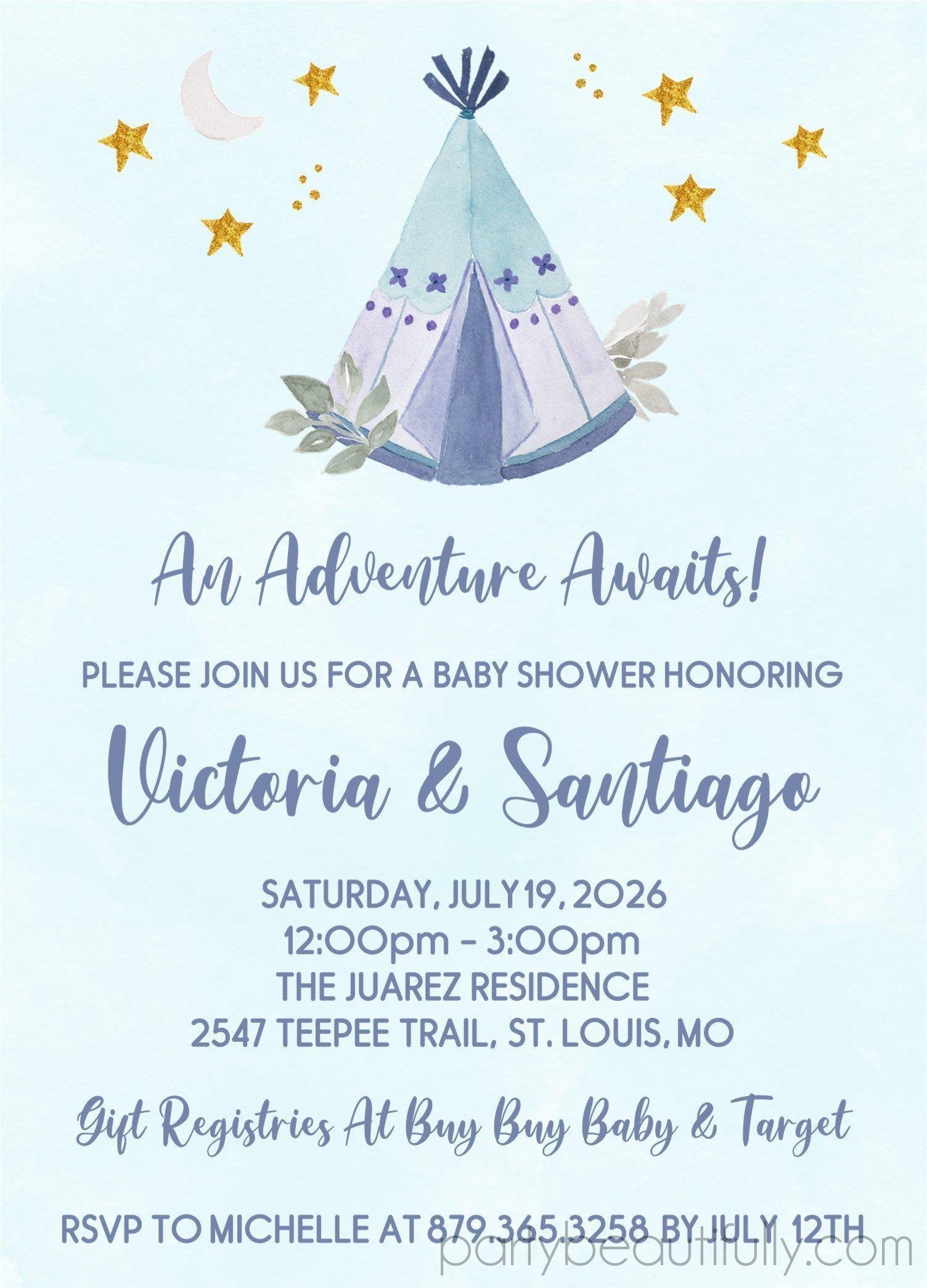 Boys Tribal Baby Shower Invitations