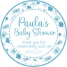 Boys blue beach baby shower sticker label