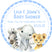 Boys blue safari baby shower stickers with elephant lion and zebra