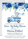 Boys elephant baby shower parade invitation cards