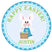 Boys happy easter bunny basket sticker personalized