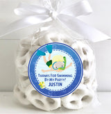 Boys snorkeling birthday stickers