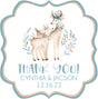 Boys winter reindeer baby shower favor labels