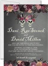 Bride And Groom Skull Halloween Wedding Invitations