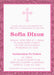Bright Pink First Communion Invitations