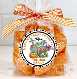 Bright fall themed Halloween sticker with playful seasonal artwork