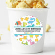 Bright multicolor dinosaur birthday sticker design