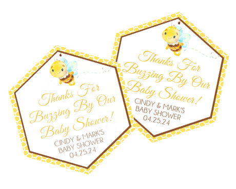 Bumble bee honeycomb baby shower sticker