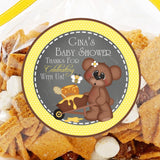Bumble bee teddy bear baby shower sticker
