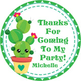 Cactus fiesta birthday party stickers