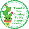 Cactus fiesta birthday party stickers