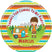 Camping birthday sticker favor label