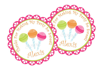 Candy Birthday Party Stickers