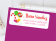 Candy Christmas address labels with colorful holiday sweets