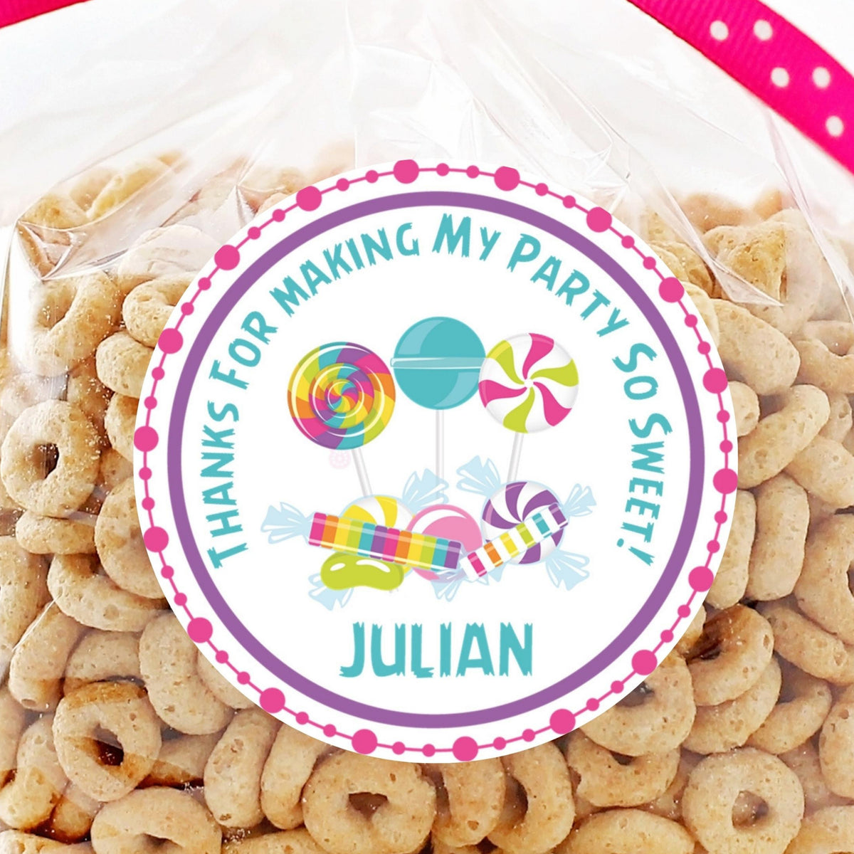 Candy Birthday Stickers Sweet Treat Party Labels – Party Beautifully