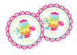 Candy jar birthday sticker with colorful sweets