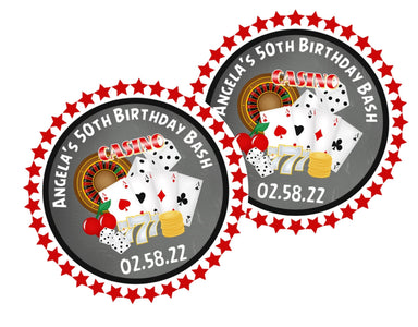 Casino Birthday Party Stickers