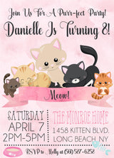 Cat Birthday Party Invitations