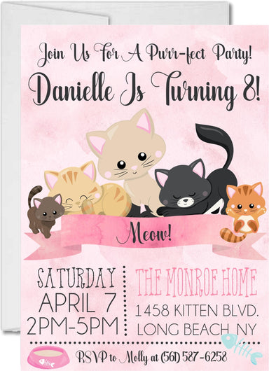 Cat Birthday Party Invitations