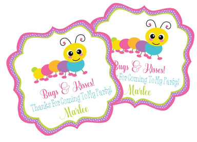 Caterpillar Bug Birthday Party Stickers Or Favor Tags