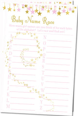 Celestial little star baby name race printable