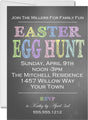 Chalkboard Easter egg hunt invitation with pastel lettering
