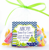 Chevron nautical boy baby shower sticker