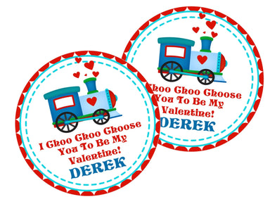 Choo Choo Train Valentine's Day Stickers