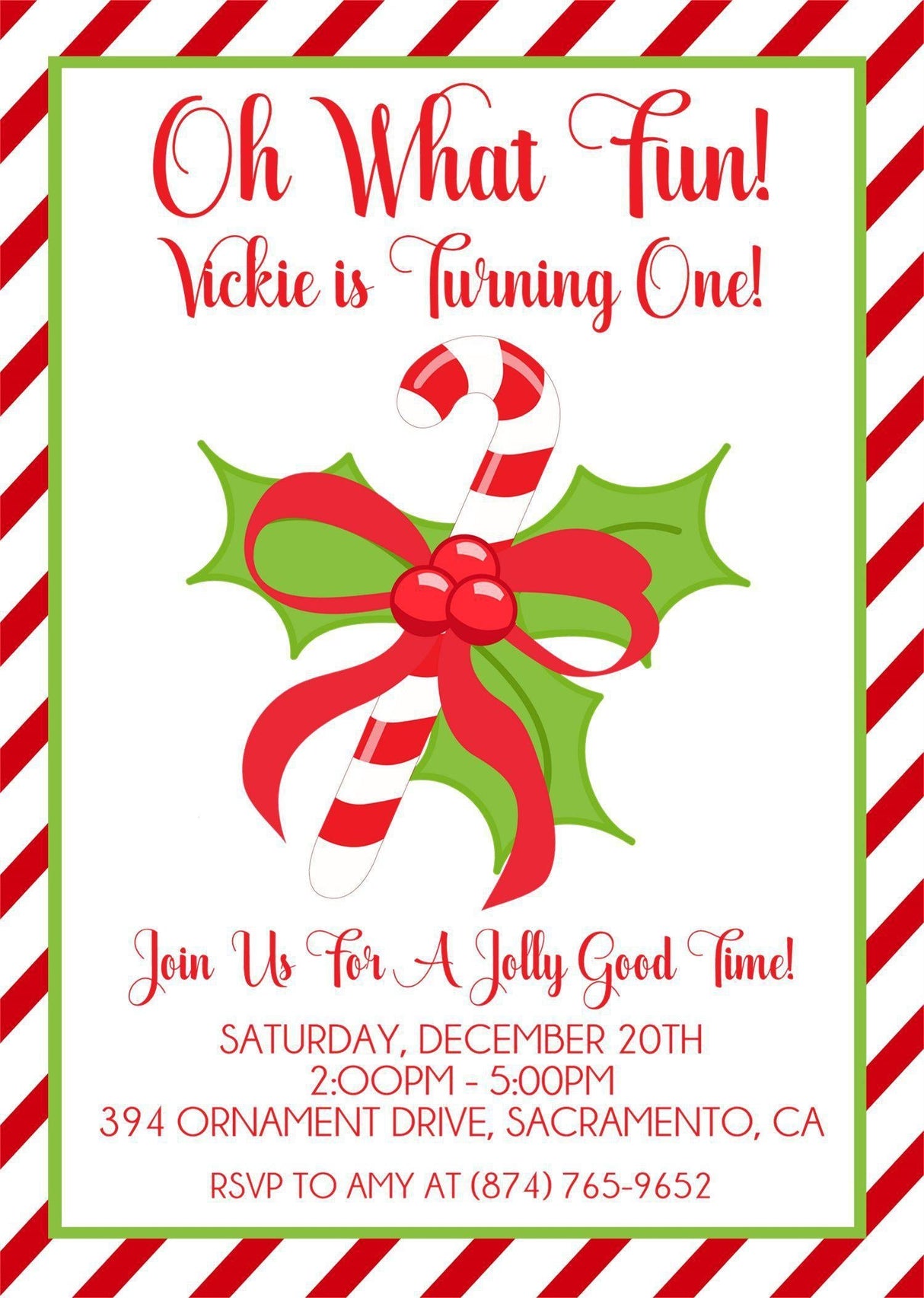 Christmas 1st Birthday Party Invitations