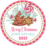 Baked With Love Christmas Stickers – Holiday Cookie Exchange Labels – Christmas Baking Gift Stickers