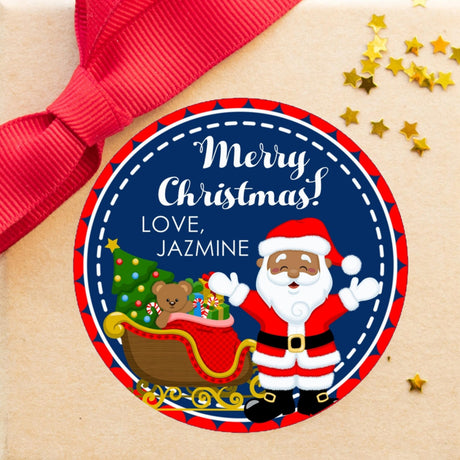 Christmas Santa sleigh holiday sticker