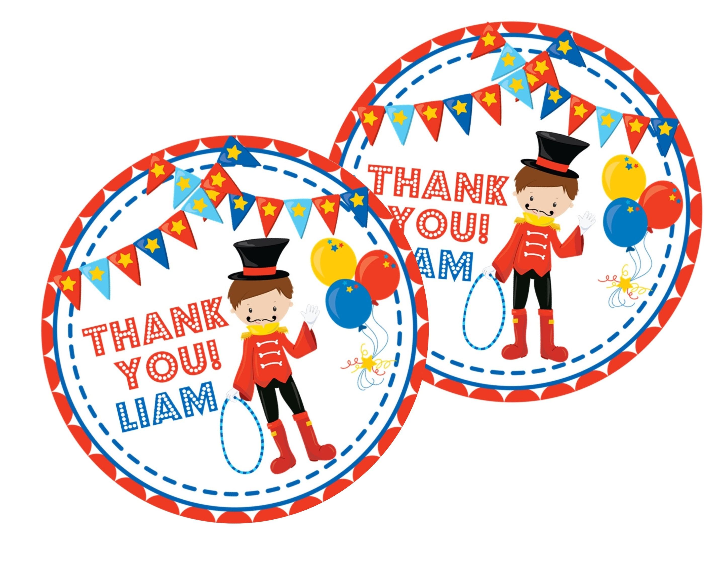 Circus Birthday Party Stickers