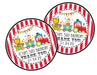 Circus Train Birthday Party Stickers Or Favor Tags