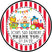 Personalized circus party favor sticker