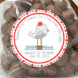 Coastal bird baby shower favor label