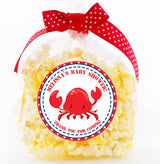 Coastal crab baby shower favor label