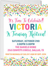 Colorful Confetti Birthday Party Invitations