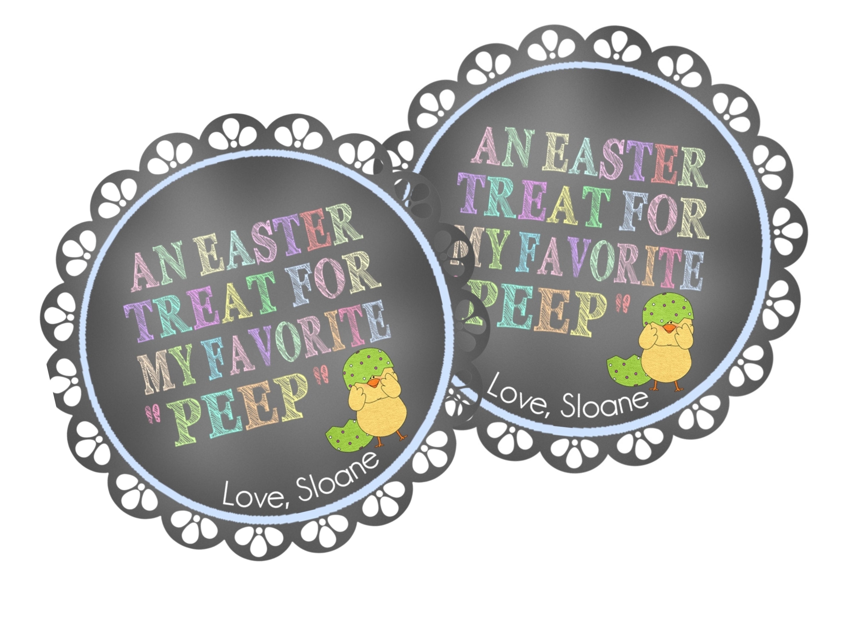 Colorful Easter Stickers Or Favor Tags