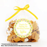 Colorful citrus border birthday treat label