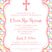 Colorful cross religious invitation with scalloped frame and pastel geometric background