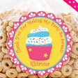 Colorful sprinkle cupcake birthday sticker